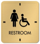 Restroom Sign w/Female & Handicap Accessible Symbols