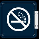 Perpendicular Overhead - No Smoking Symbol