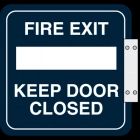Perpendicular Overhead - Fire Exit Keep Door Closed