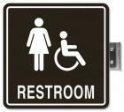 Perpendicular Overhead - Restroom w/Female & ISA Symbols