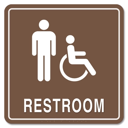Restroom w/Male & Handicap Accessible Symbols