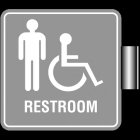 Perpendicular Overhead - Restroom w/Male & ISA Symbols