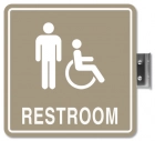 Perpendicular Overhead - Restroom w/Male & ISA Symbols