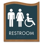 Restroom Sign w/Unisex & ISA Symbols