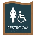 Restroom Sign w/Female & ISA Symbols