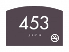 Room Number Sign - No Smoking