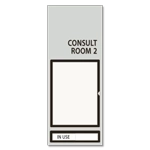 2-Line Room Sign w/Window Slot & Sliding Panel