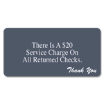 There is a $20 Service Charge on all Returned Checks There is a $20 Service Charge on all Returned Checks