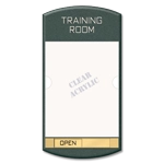 2-Line Room Sign w/Window & Sliding Panel