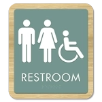 Restroom Sign w/Unisex & Handicap Accessible Symbols