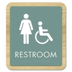 Restroom Sign w/Female & Handicap Accessible Symbols