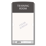 2-Line Room Sign w/Window & Sliding Panel