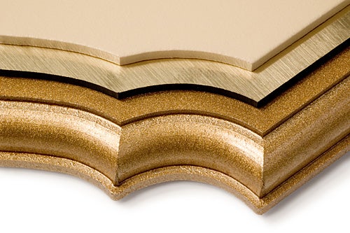 Corner Detail - Almond with Gold Backplate