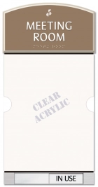 2-Line Room Sign w/Window & Sliding Panel