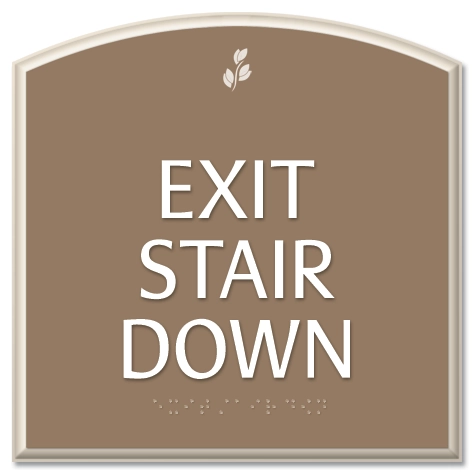 "Exit Stair Down" Egress Sign - CA Compliant