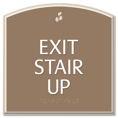 "Exit Stair Up" Egress Sign - CA Compliant