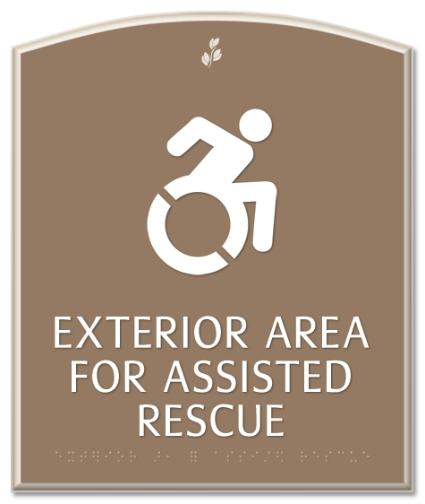 Exterior Area for Assisted Rescue Sign - Dynamic ISA Symbol