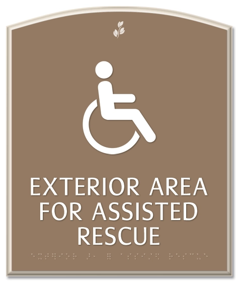 Exterior Area for Assisted Rescue Sign - ISA Symbol