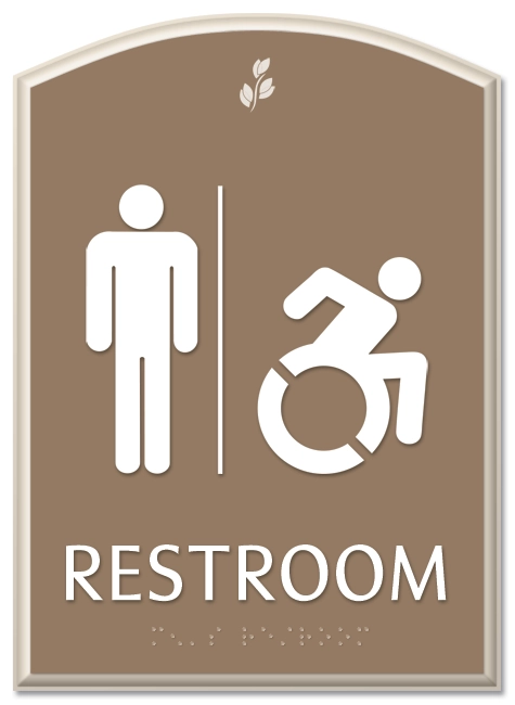 Restroom Sign w/Male & Dynamic ISA Symbols