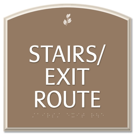"Stairs/Exit Route" Egress Sign - CA Compliant
