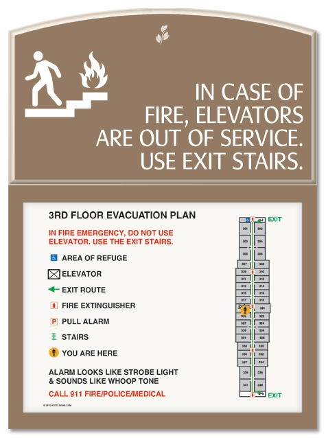 Standard Elevator Evacuation Plans - CA Compliant