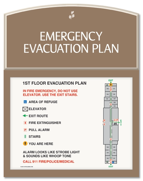 Standard Entrance Evacuation Plans - CA Compliant