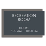 2-Line Common Room Sign w/ Hours