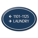 2-Line Directional Sign - Oval