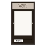 2-Line Meeting Room Sign w/Window & Sliding Panel