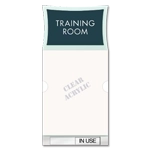 2-Line Meeting Room Sign w/Window & Sliding Panel