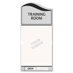 2-Line Meeting Room Sign w/Window & Sliding Panel