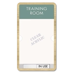 2-Line Meeting Room Sign w/Window & Sliding Panel