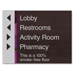 4-Line Directional Sign Smoke-Free Floor