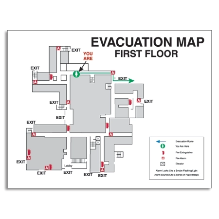 8.5" x 11" Evacuation Map First Copy  - California Code