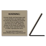 Food & Beverage Easel Warning Sign