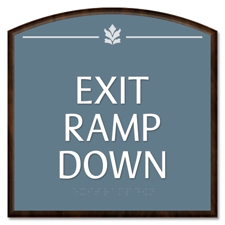 "Exit Ramp Down" Egress Sign - CA Compliant