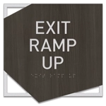 "Exit Ramp Up" Egress Sign - CA Compliant