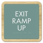 "Exit Ramp Up" Egress Sign - CA Compliant