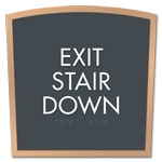 "Exit Stair Down" Egress Sign - CA Compliant