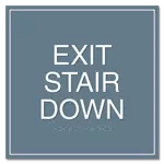 "Exit Stair Down" Egress Sign - CA Compliant