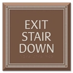 "Exit Stair Down" Egress Sign - CA Compliant