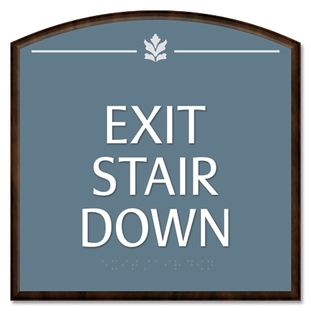 "Exit Stair Down" Egress Sign - CA Compliant