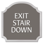 "Exit Stair Down" Egress Sign - CA Compliant