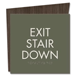 "Exit Stair Down" Egress Sign - CA Compliant