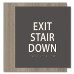 "Exit Stair Down" Egress Sign - CA Compliant