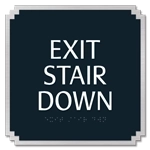 "Exit Stair Down" Egress Sign - CA Compliant