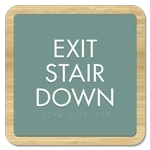 "Exit Stair Down" Egress Sign - CA Compliant