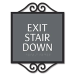 Exit Stair Down Egress Sign