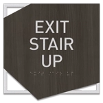 "Exit Stair Up" Egress Sign - CA Compliant