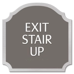 "Exit Stair Up" Egress Sign - CA Compliant